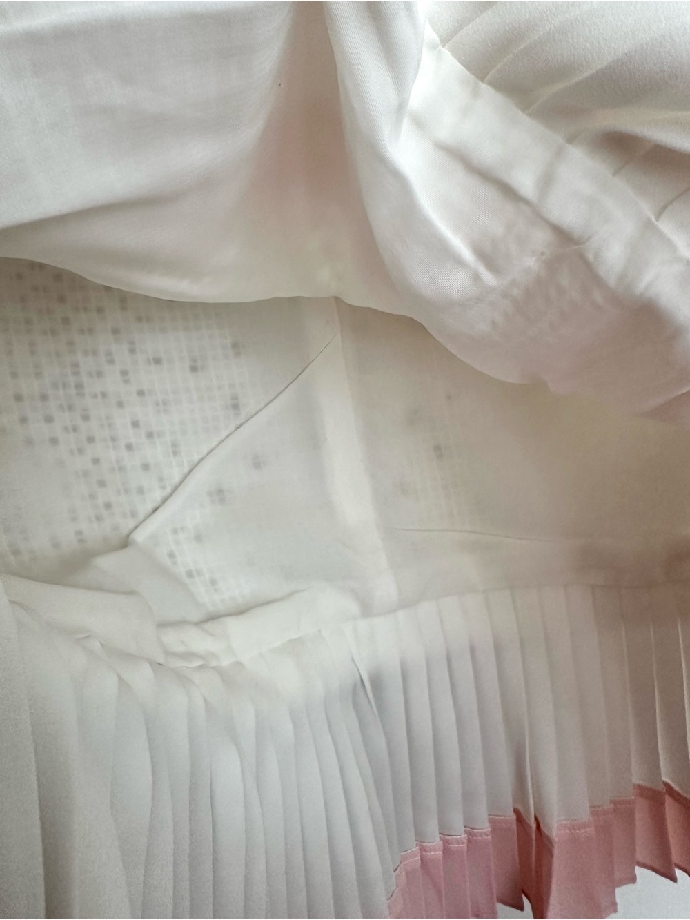 Emu White Dress with Pink Ombre Pleats - Picture 7 of 10